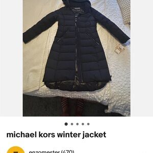 Michael Kors Navy Puffer Coat